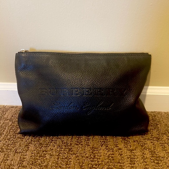 Burberry Handbags - Authentic Burberry embossed leather clutch